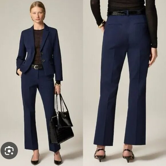 J. Crew Pants - J. Crew Kaya Pant in Bi-Stretch Cotton Blend - Navy - 10 - NWT